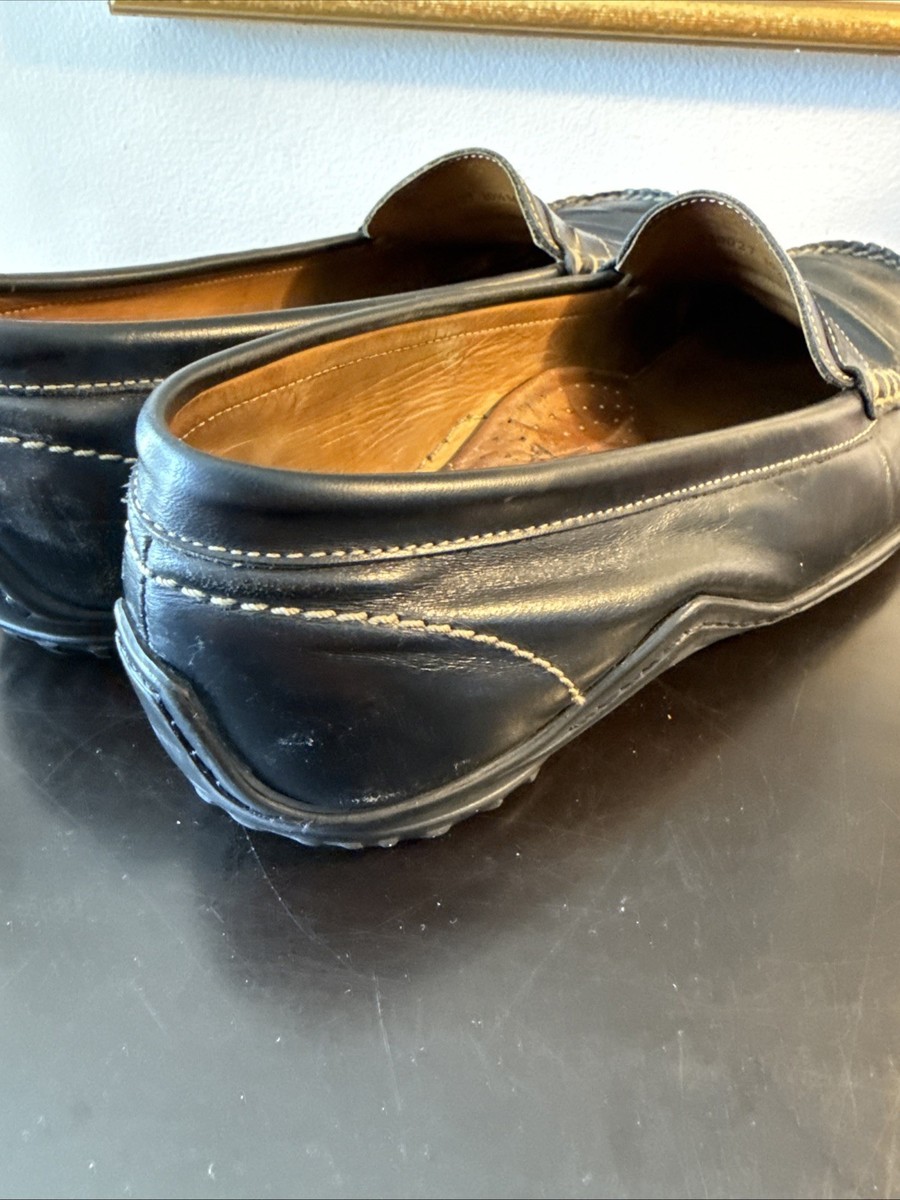 Martin Dingman Black Leather Loafers Moc Toe‎ Driving Casual Size 10 D Martin Dingman Black Leather Penny Loafers Moc Toe Driving  main image 4