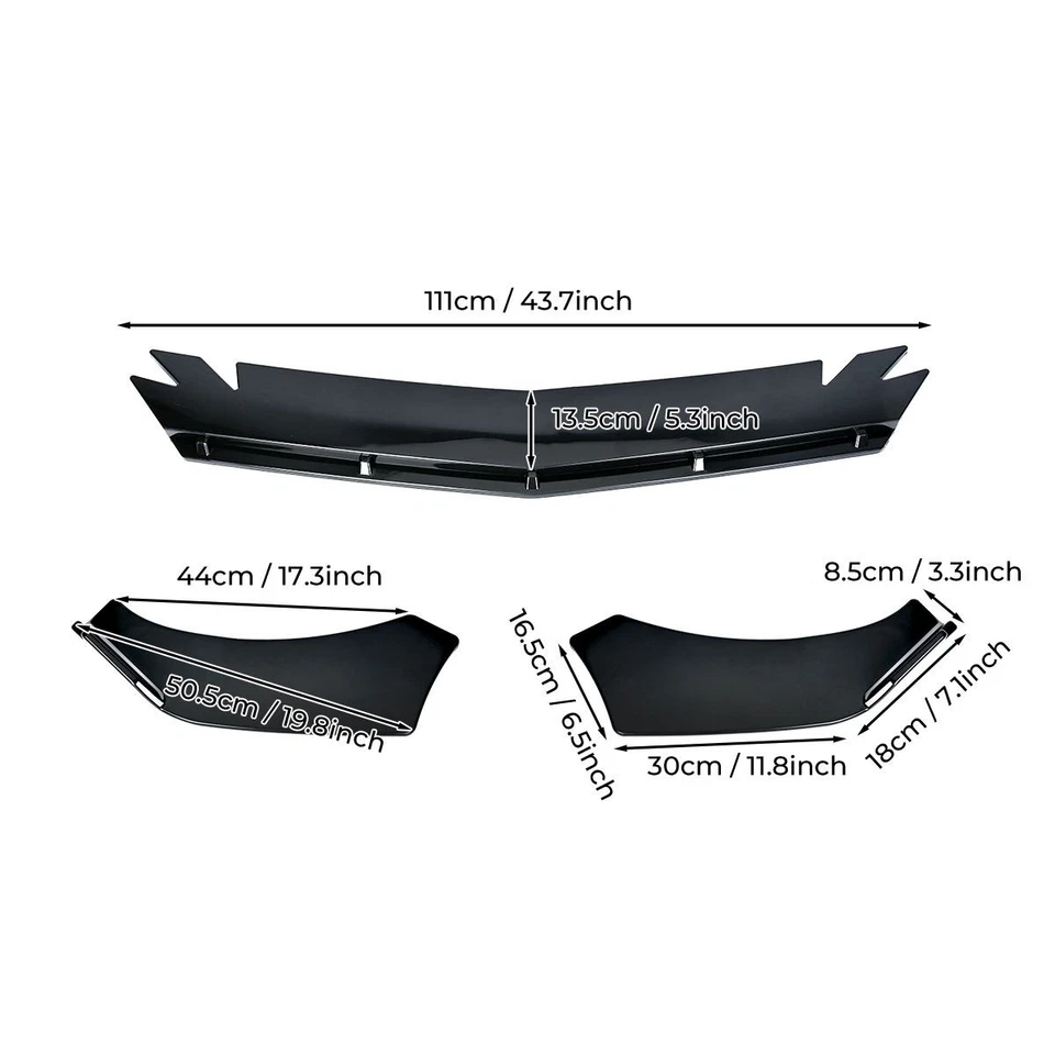 For Suzuki Kizashi 10-16 Front Bumper Lip Spoiler Splitter Body Kit Glossy Black Foto 3 de 4
