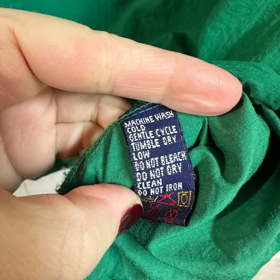 Vtg GAP 90s Y2K Men's Green Blue Nylon Anorak Hooded Pullover Jacket Size L EUC - Image 4 of 4