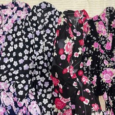 Yukata set of 4, sold individually, floral pattern, sold in bulk