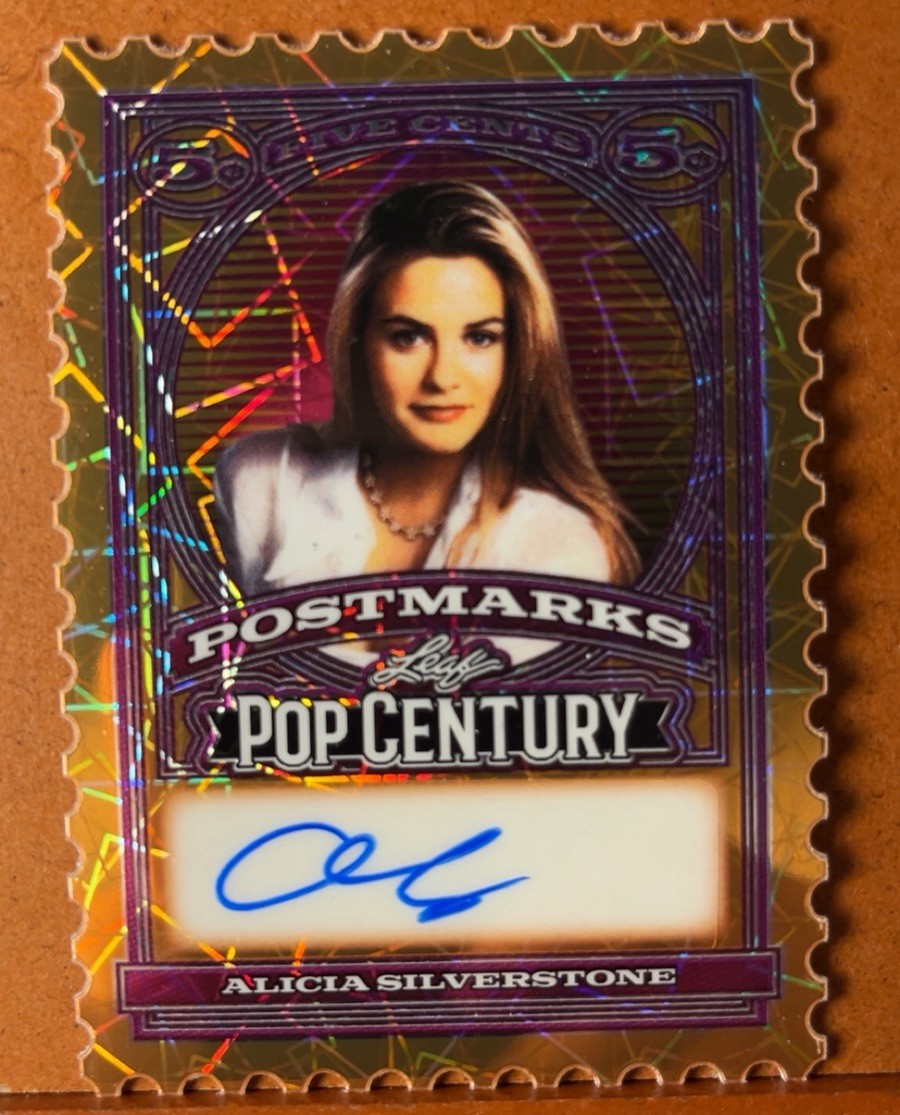 2026 Leaf Pop Century Postmarks Gold Laser Alicia Silverstone 1/1 Autograph