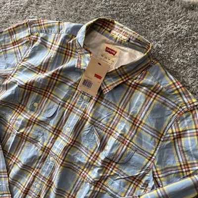 Levi's Mens Multicolor Plaid Cotton Long Sleeve Button Up Shirt Slim Fit XXL NEW