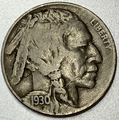 1930-S Buffalo Nickel 5C 5 Cents San Francisco Mint F/VF Fine - Very Fine ST295