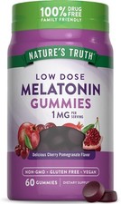Melatonin Gummies 1mg  60 Count Vegan, Non-GMO, Gluten Free  by Nature's Truth