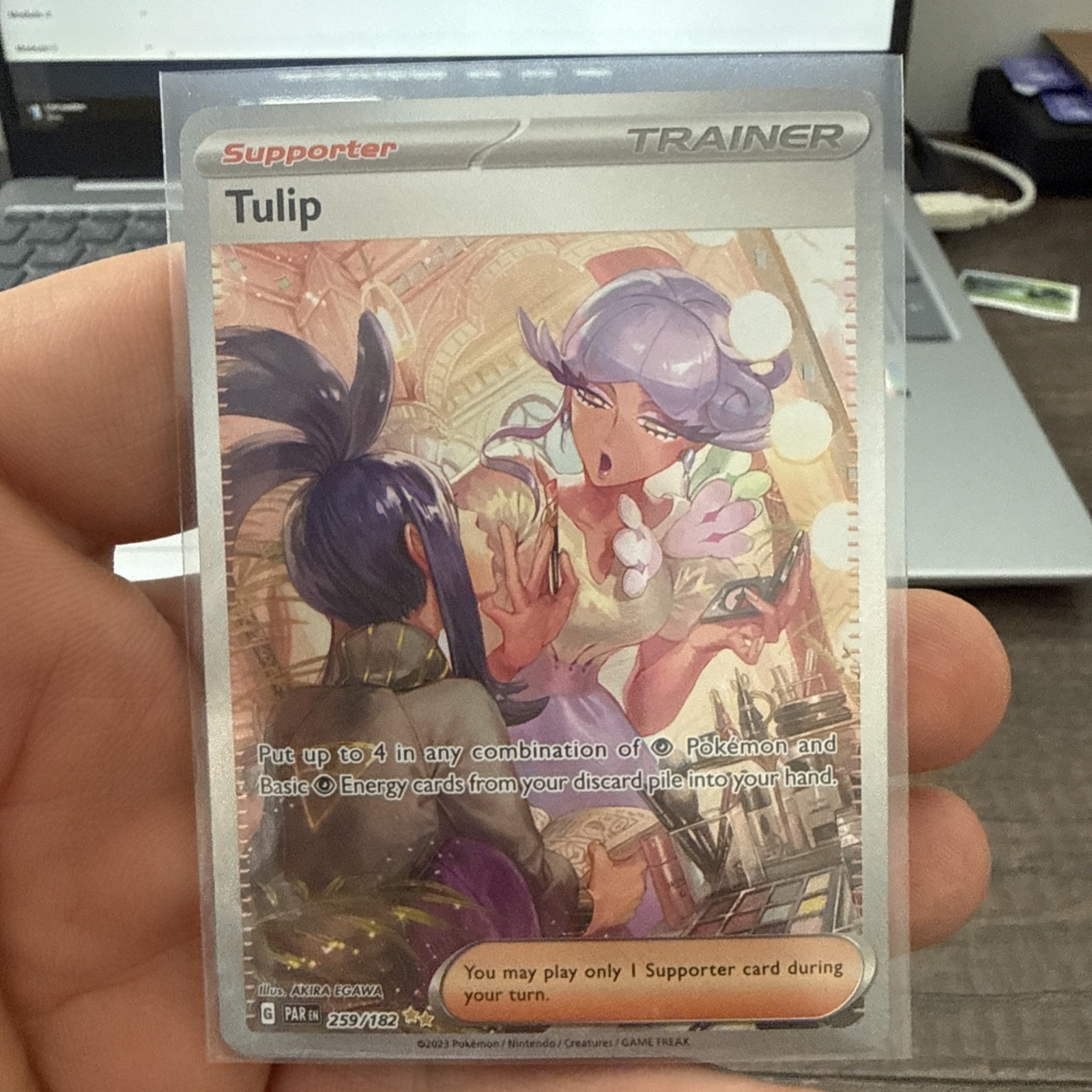 Pokémon TCG Tulip Card 259/182 Paradox Rift Sir Trainer NM Condition