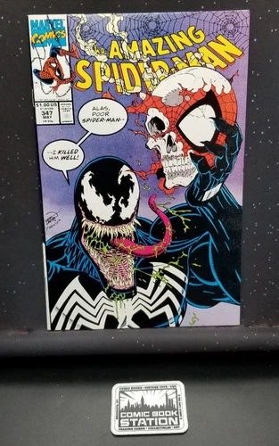 Amazing Spider-Man #347 Raw VF/NM Larsen Cover Black Cat Mary Jane Venom '91