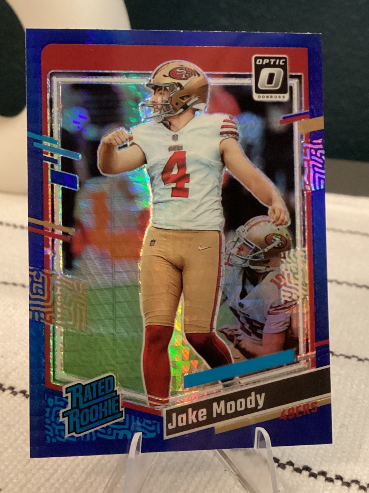 Jake Moody 2023 Donruss Optic Blue Hyper Rated Rookie 49ers RC #289