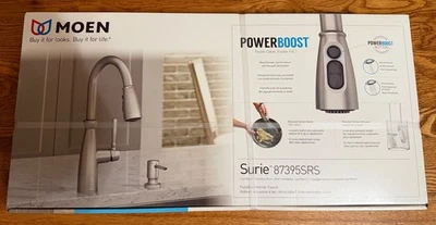 MOEN SURIE Spot Resist Stainless One-Handle High Arc Pulldown Kitchen Faucet-NEW