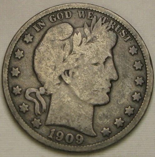 USA Barber 1/2 Dollar 1909 - Silver 0.9 - F - 266 *
