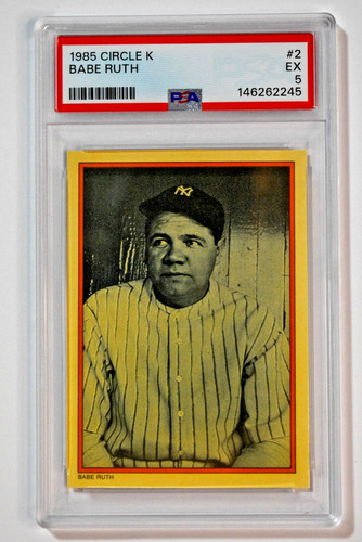 1985 Circle K Baseball #2 Babe Ruth PSA 5 EX