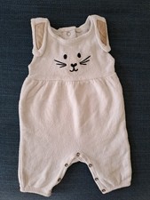Strampler Romper Einteiler Gr. 56 Topomini Hase Ostern Frottee Overall weiß