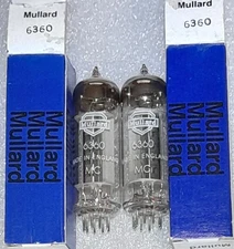 Pair 6360 Mullard NOS gray plate Vacuum Tubes, England - will combine shipping