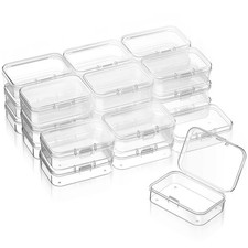 SATINIOR 24 Packs Small Clear Plastic Beads Storage 2.5 x 1.7 x 0.8 in,