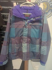Burton Hoodie Dry Ride Size LARGE Woman's Snowboard Outdoor Zip Jacket w/ Hoodie