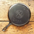 Vintage GRISWOLD Cast Iron SKILLET Frying Pan # 8 LARGE BLOCK LOGO - Ironspoon