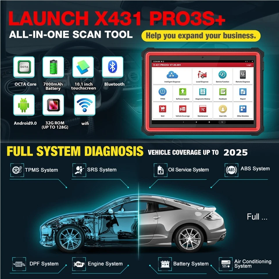 2025 LAUNCH X431 PRO3S+ V2.0 Car Diagnostic Tool Full System ECU Coding Scanner - Image 2 of 4