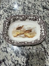 Woodland Spode Vegetable Dish Snipe Bird Pattern