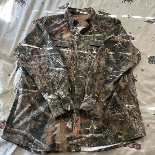 Redhead Shirt Men L Green Camo Silent-Hide Hunting Strata Outdoor