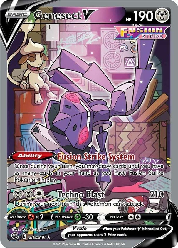 Genesect V - 255/264 - Pokemon Fusion Strike Sword & Shield Alternate Art NM