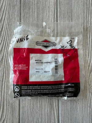 #ad Genuine Briggs amp; Stratton BREATHER ASSEMBLY Part Number 495735 $30.00