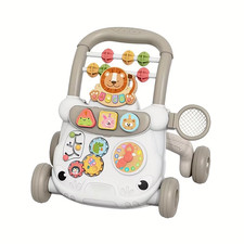 Baby Walker Trolley Cute Lion Early Educational Learning Walking Pushing Wheel w
