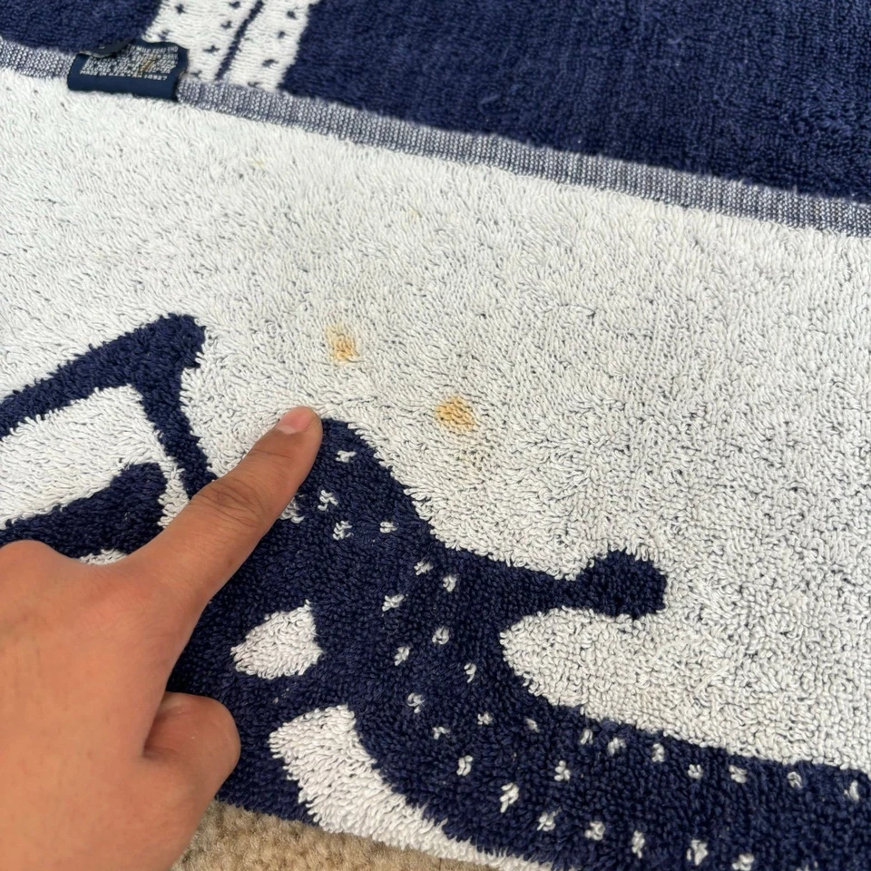 Toalha de praia vintage Ralph Lauren logotipo jogador polo reversível 66x35 pônei grande - Imagem 4 de 4