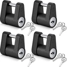 Chumia 4 Pack Black Trailer Hitch Coupler Lock with Keys, Dia 1/4 Inch 