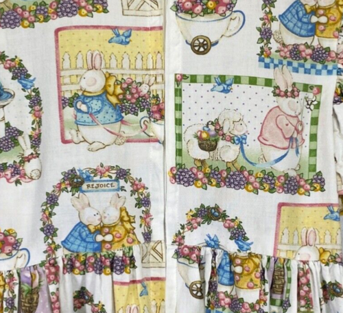 Daisy Kingdom Girls Dress Easter Parade Patch Rabbit Puff Sleeves Bunny 6 - 7 ? - Picture 2 of 14