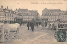 Old postcard 28 CHARTRES / LE MARCHE AUX VACHES / PLACE DU CHATELET