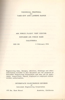 Technical Proposal for Take-Off and Landing Range (Air Force Flight Test Center)