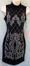Haute Monde Women's Little Black Dress Rhinestones Size S