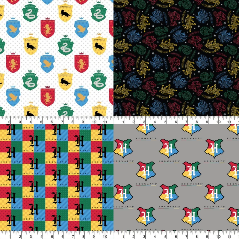 THE CRAFT COTTON CO. Crafts Fabrics Harry Potter Mystical Houses Hogwarts Crest TonalCotton Fabric