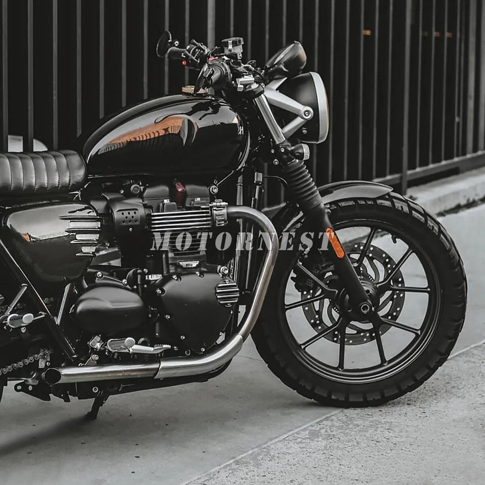 Cubiertas de carenado lateral izquierdo y derecho de batería para Triumph Bonneville T120 negro 16-20 Foto 3 de 4