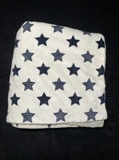 BORITAR Baby Blanket Blue Stars Reversible Gray Minky Dots Raised Bumps Lovey