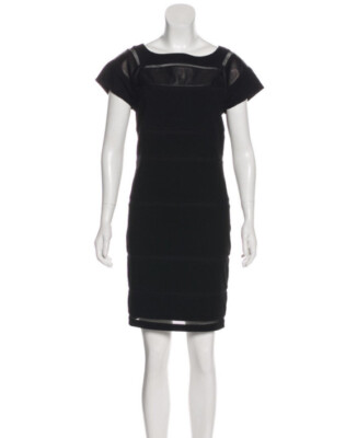 NEW Diane Von Furstenberg DVF Novi Black Leather Dress Size 12