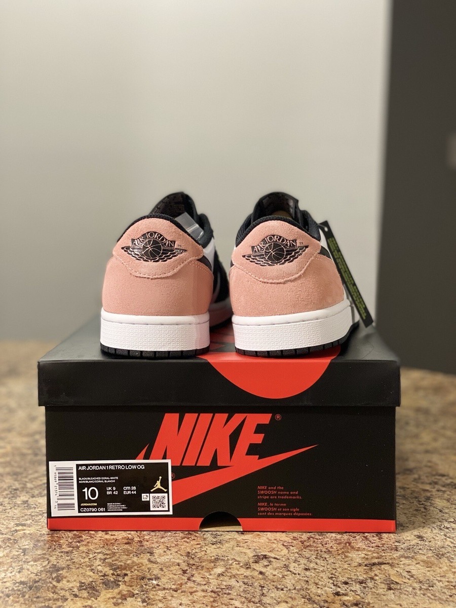 Air Jordan 1 Low OG Bleached Coral CZ0790-061 Men's New Authentic