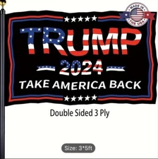 Trump 2024 Flag President Trump Take America Back Flag 3x5 Double Sided