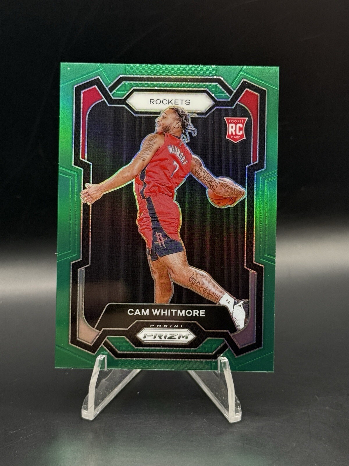 2023-24 Panini Prizm #129 Cam Whitmore Green Prizm Houston Rockets