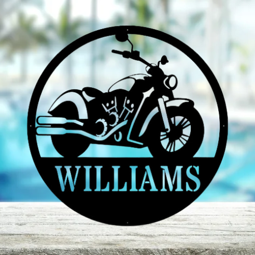 Custom Harley Garage Signs - Personalized Motorbike Named Wall Art Decor