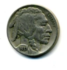 1937 P Buffalo Nickel American U.S 5 CENT US Nice Old America Coin usa 1 #628