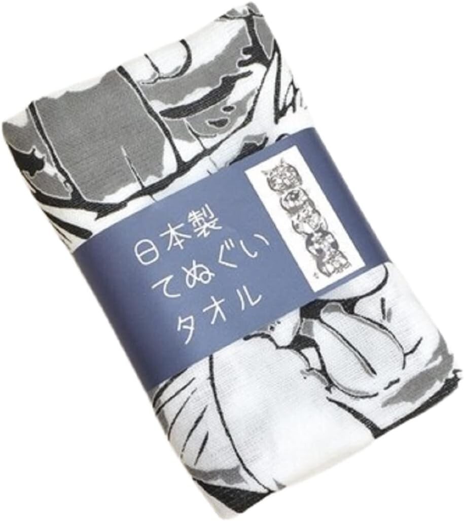 Japanese Cotton Tenugui Hand Towel Headband Bento Cloth Nanika Cats 32" x 13.5"