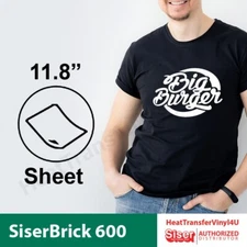 Siser Brick 600 12"x 12" Sheet (HTV):  The Perfect Choice for Bold Designs