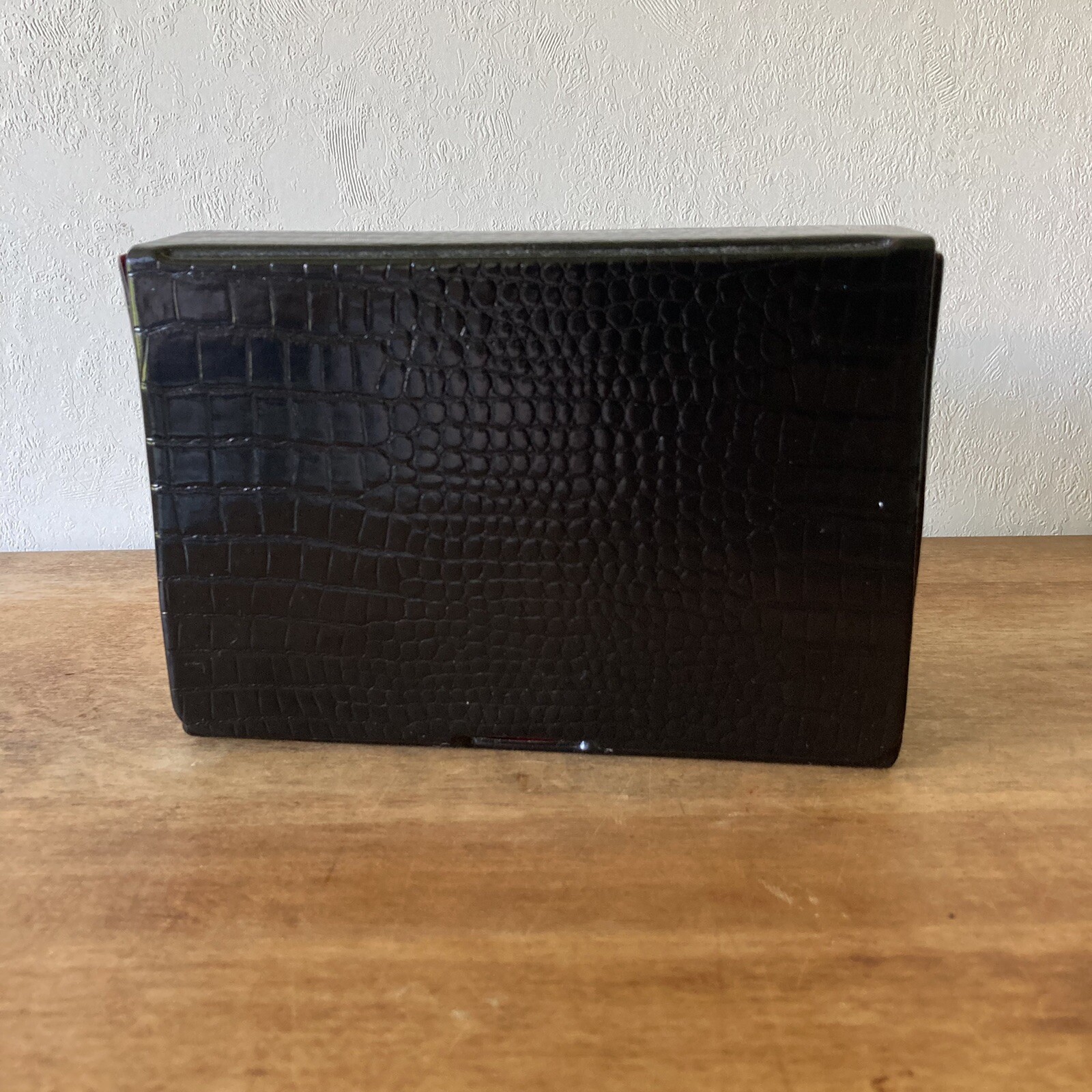 Rare Vintage Dunhill Black Alligator Leather Pattern Box 7" x 5" x 3