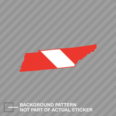Tennessee State Shaped Diver Down Flag Sticker Decal Vinyl scuba flag diving TN