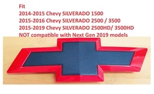 Gloss Red Black Front Only Bowtie Emblem Silverado 1500 2500 HD/3500 HD