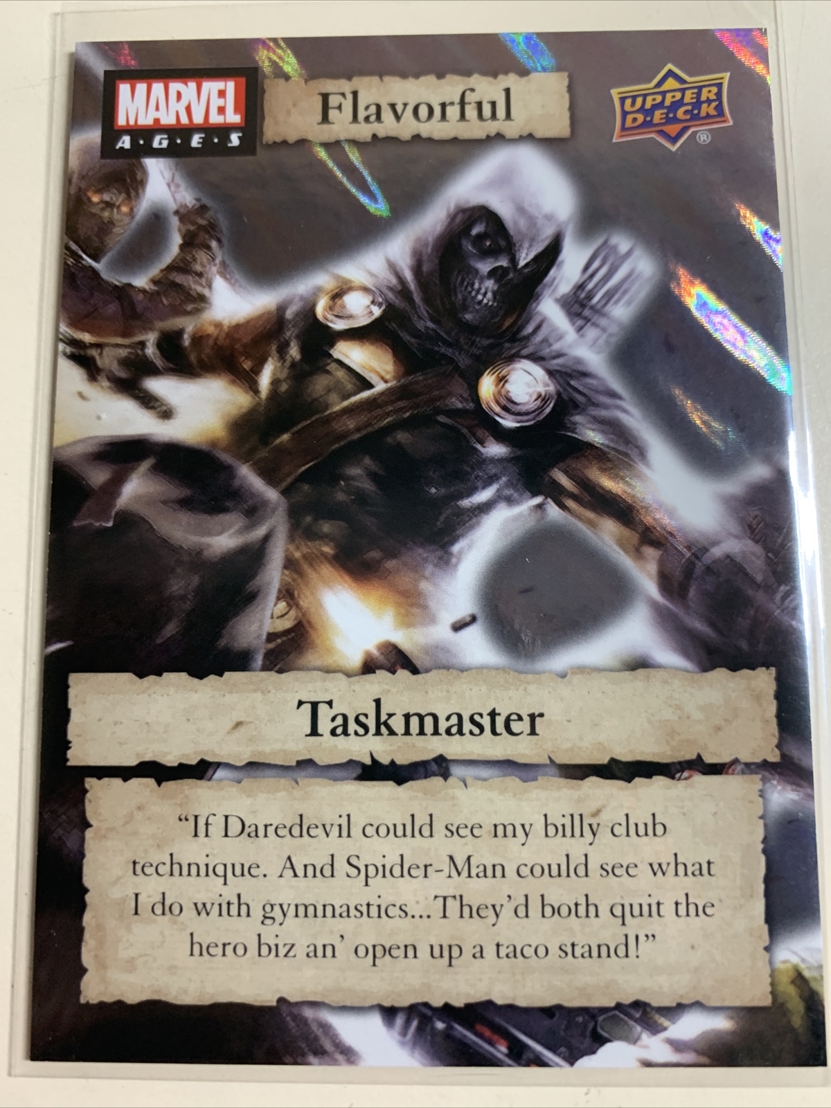 2020 Upper Deck Marvel Ages Flavorful SSP Taskmaster #F-17