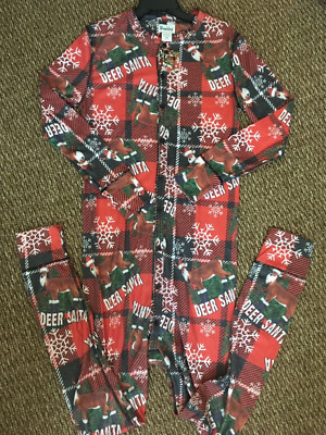 MEN'S WEMBLEY Christmas One Piece Pajama, $60, Sz: S/M, Deer Hunting Theme