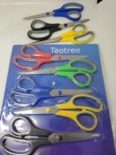 Taotree Scissors 8" Multipurpose Scissor Bulk Pack of 8 Stainless Steel.