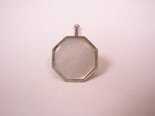 SINGLES 1 1/2" White MOP  White Gold Plate Vintage SWANK Formal Shirt Stud j52