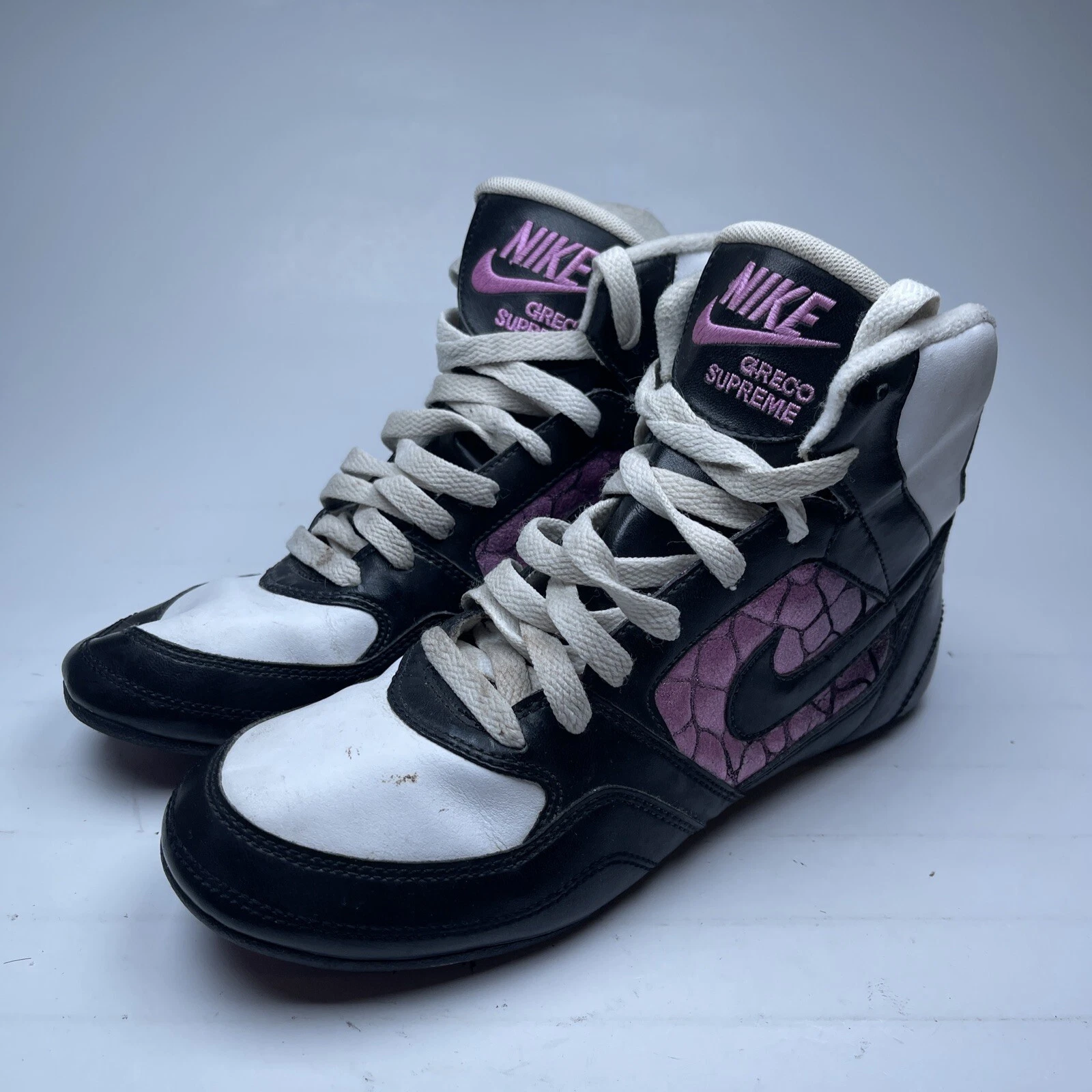 Chaussures de lutte Nike Greco Supreme femme taille 6,5 US 2009 rose ''écailles crocodile''